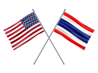 USA Thailand Friendship Flag 3d Illustration