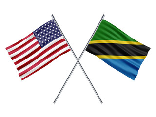USA Tanzania Friendship Flag 3d Illustration