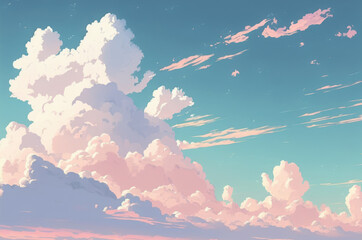 Fototapeta Pastel color of sky background. Illustration graphic design generative ai. obraz