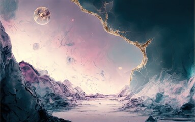 Abstract marble mural wallpaper Ai generated