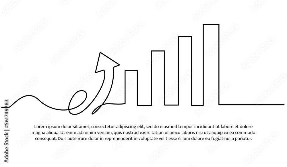 Poster continuous line design of arrow. one line decorative elements drawn on a white background.