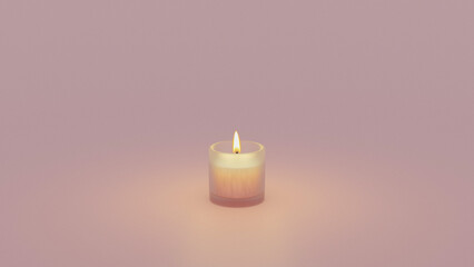 burning candle in a glass
