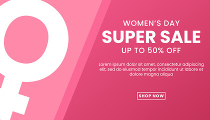 International Women's Day Super Sale Banner