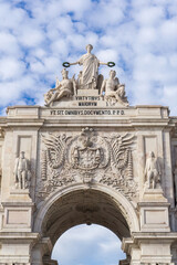 Obraz premium Arc de Triomphe on Rua Augusta in Lisbon