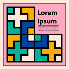 Colorful geometric background with empty space for title and description. suitable for web landing page, sticker, banner and Disc Cover.