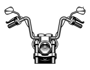 Vector illustration of a motorcycle handlebar on a white background