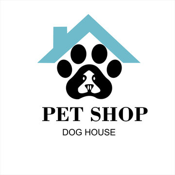 
cat and dog animal pet shop logo