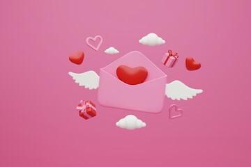 3d rendering romantic Valentine's day background