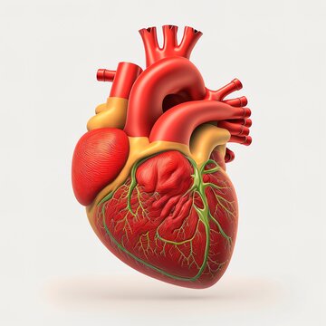 Human health medical. Heart vector on white background. Realistic human heart anatomy illustration. generative ai