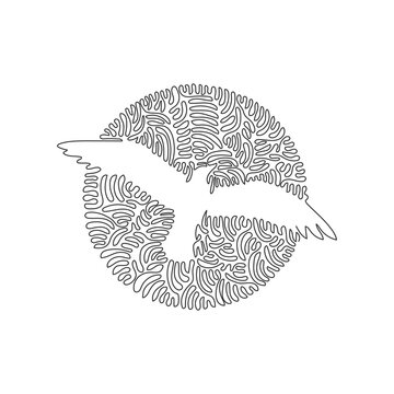 recommend clip art: Continuous one curve line drawing of beautiful gulls. Abstract art in circle. Single line editable stroke vector illustration of long wings gulls for logo, wall decor, poster print decoration
