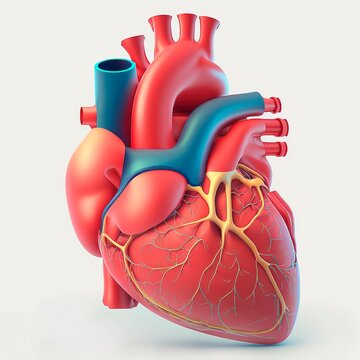 Human health medical. Heart vector on white background. Realistic human heart anatomy illustration. generative ai
