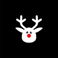 Rudolf icon on black background.