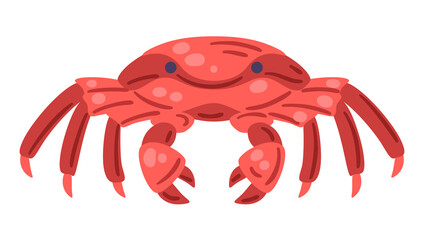 Illustration of crab. Natural icon. Marine cute decorative item.