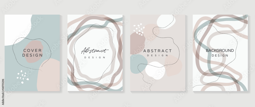 Wall mural abstract design cover set vector illustration. creative background template with abstract colored or