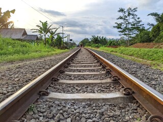 railway tracks in the countryside