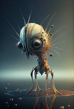 Speculative Biology Bug Insect, Creature Concepts, Adaptation, Cute Adorable Big Eyes, Generative Ai