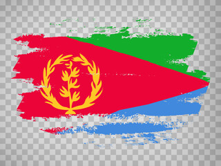 Flag of  Eritrea brush stroke background.  Flag State of Eritrea on transparent background for your design, app, UI.  Stock vector. EPS10.
