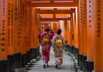 person in kimono with tori
