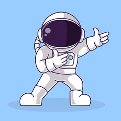 cool astronaut Cartoon Illustration, suitable use as icon or logo Vector file. Isolated Premium Vector icon, every object is on separated layer. Flat Cartoon Style