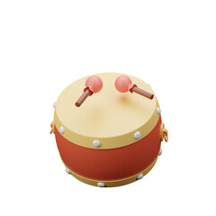 a Chinese traditional drum percussion , Musical instruments for celebrations and festivals of China , 3d illustator renderin