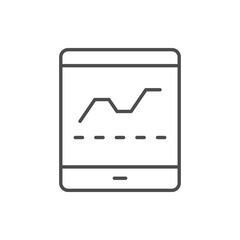 Tablet with graph line icon