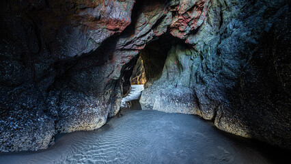 Rock formation Cathedral Rock at Bandon Beach on the US West Coast in Oregon