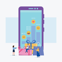 Customer review and reward program 2d vector illustration concept for banner, website, illustration, landing page, flyer, etc