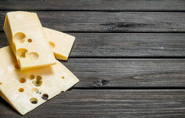 Fresh pieces of cheese.
