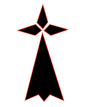 Patte d'hermine, symbole du drapeau breton	entour&eacute;e d'un liser&eacute; rouge