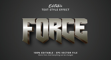Editable text effect, Force text on bold with steel style effect