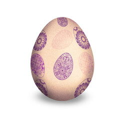 Alice in Wonderland style 3d rendered Easter eggs with illustrations isolated on white background