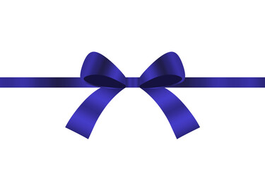 blue silk ribbon bow