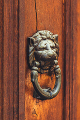Old fashioned lion head door knob