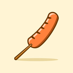 Sausage illustration concept in cartoon style