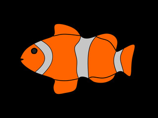 clown fish or nemo fish icon with trendy design. nemo fish illustration