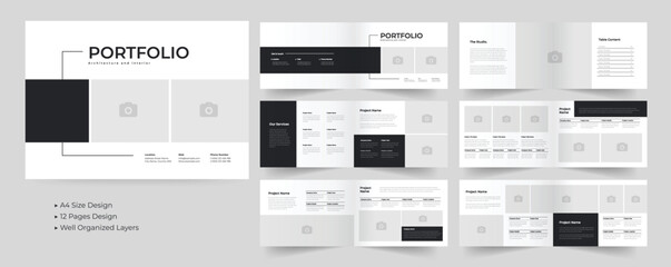 Fototapeta na wymiar architecture portfolio layout template