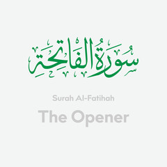 Muslim Religious Book Quran First Chapter Surah Al Fatiha Means The Opener 