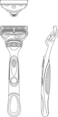 vector sketch illustration of mustache and beard shaving tools