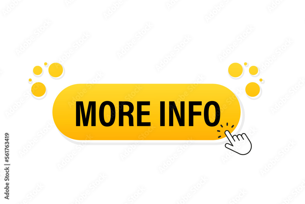 Poster more info button. communication icon symbol. website template design. button for a site, icon, mouse