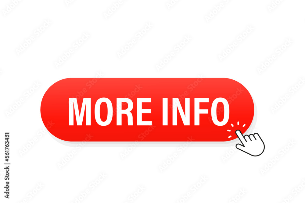 Poster more info button. communication icon symbol. website template design. button for a site, icon, mouse