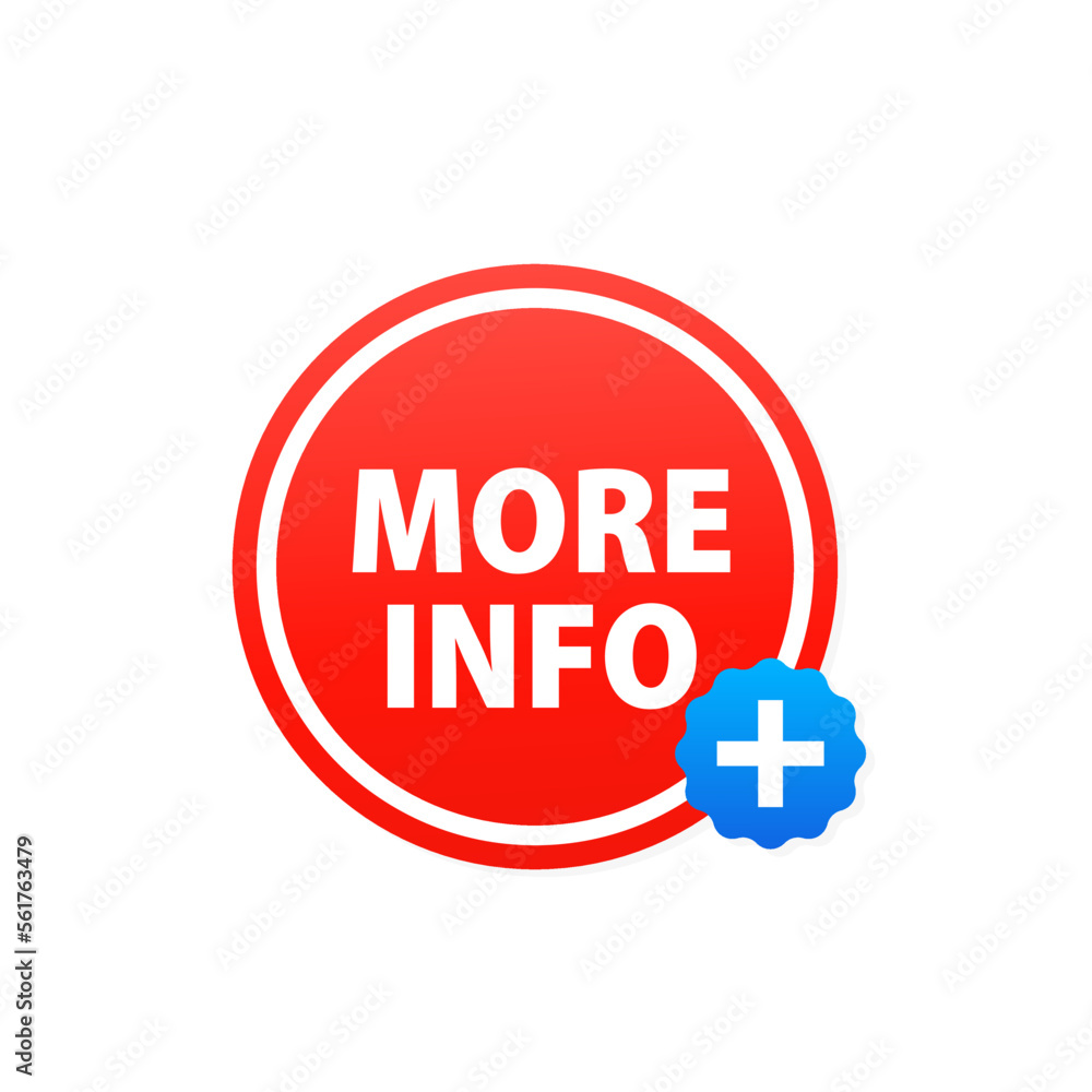 Aufkleber more info web site button isolated on white background. trendy learn more button for web site, label
