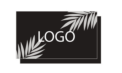 Logo with tropical leaf elements