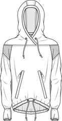 MEN AND BOYS WEAR HOODIE FASHION FLAT DESIGN VECTOR SKETCH