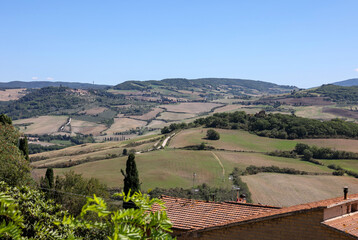  The rural landscape near Pienza in Tuscany. Italy