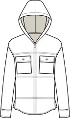 MEN AND BOYS WEAR HOODIE FASHION FLAT DESIGN VECTOR SKETCH