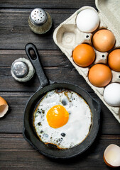 Fried egg in a frying pan