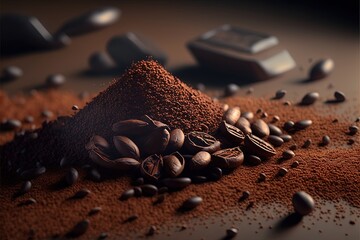 Digital illustration about coffee associations. Generative AI.