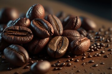 Digital illustration about coffee associations. Generative AI.