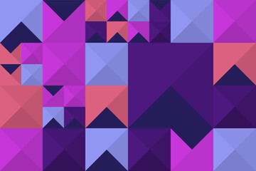 Abstract vivid triangular tileable decorative pattern design. Geometric purple mosaic flat backdrop design