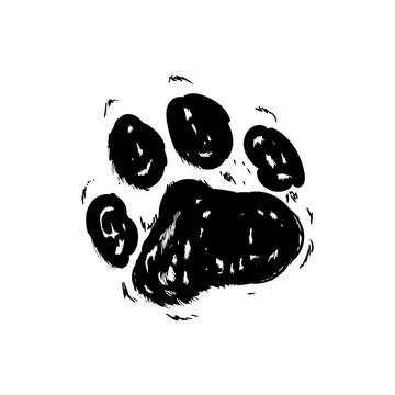 recommend clip art: Dog paw doodle, hand drawn sketch. Pet footprint cute illustration.